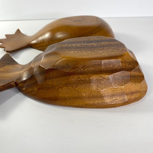 Hand-Carved Monkey Pod Wooden Pineapple Bowls - Two - Picture 4 of 8